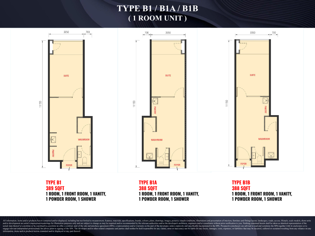 The Bedrock one-room layout overview