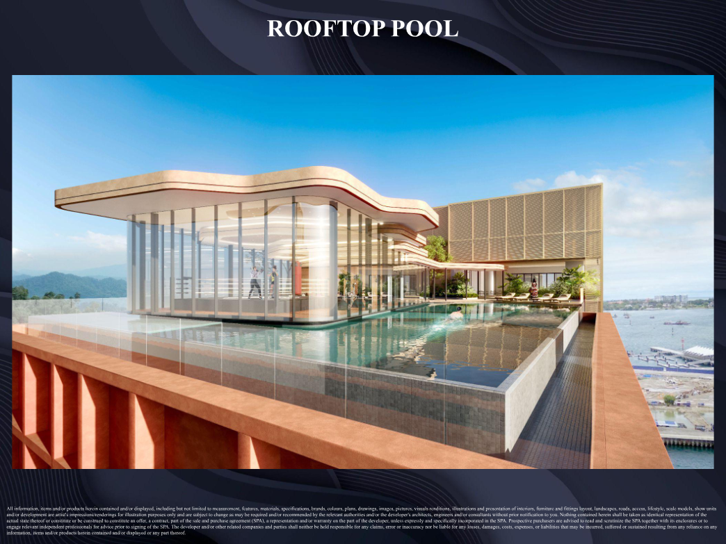 The Bedrock Kota Kinabalu rooftop pool artist impression